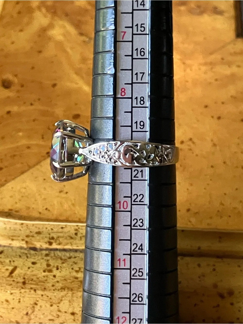 Mystic Quartz White Topaz Ring Size 9